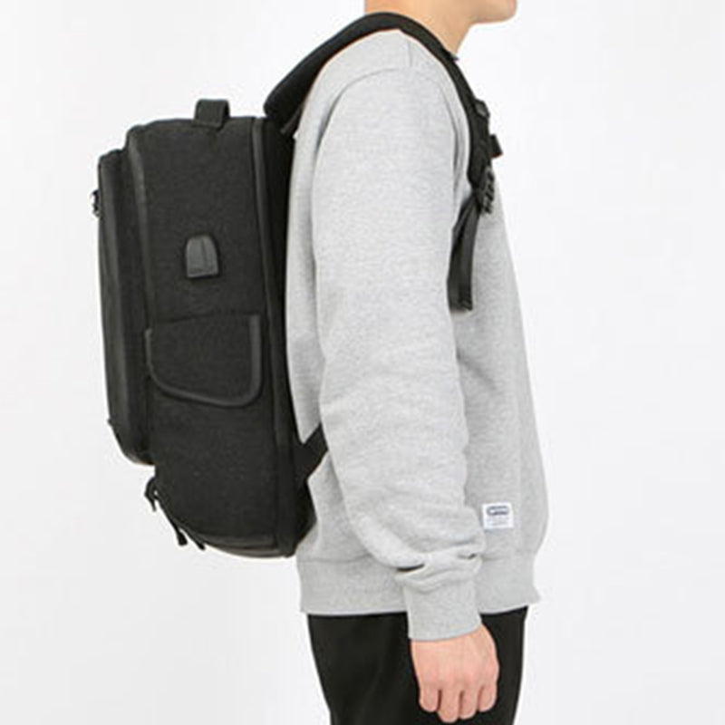 Robuster 15-Zoll-Business-Laptop-Rucksack für unterwegs mit USB-Ladeanschluss und Kopfhöreranschluss