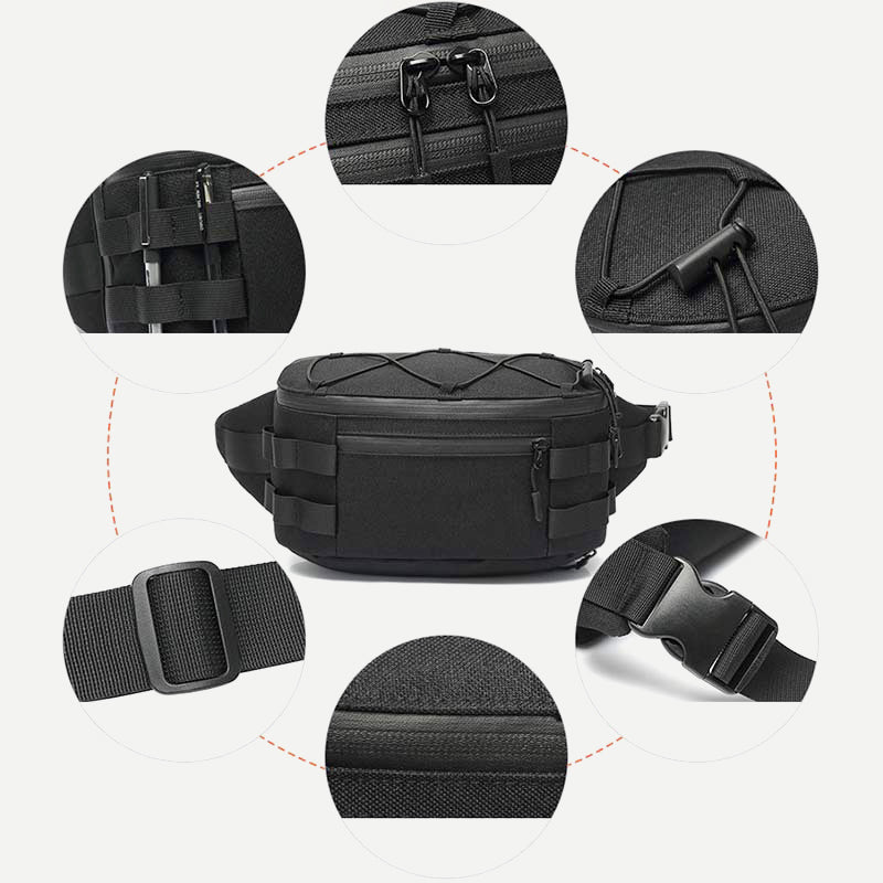 Taktische Hüfttasche, große Kapazität, funktionale Schultertasche