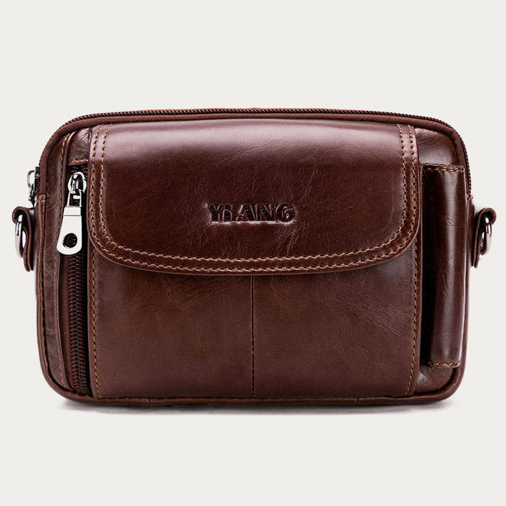 Leder-Gürteltasche für Herren, Retro, multifunktionale Umhängetasche für Handys