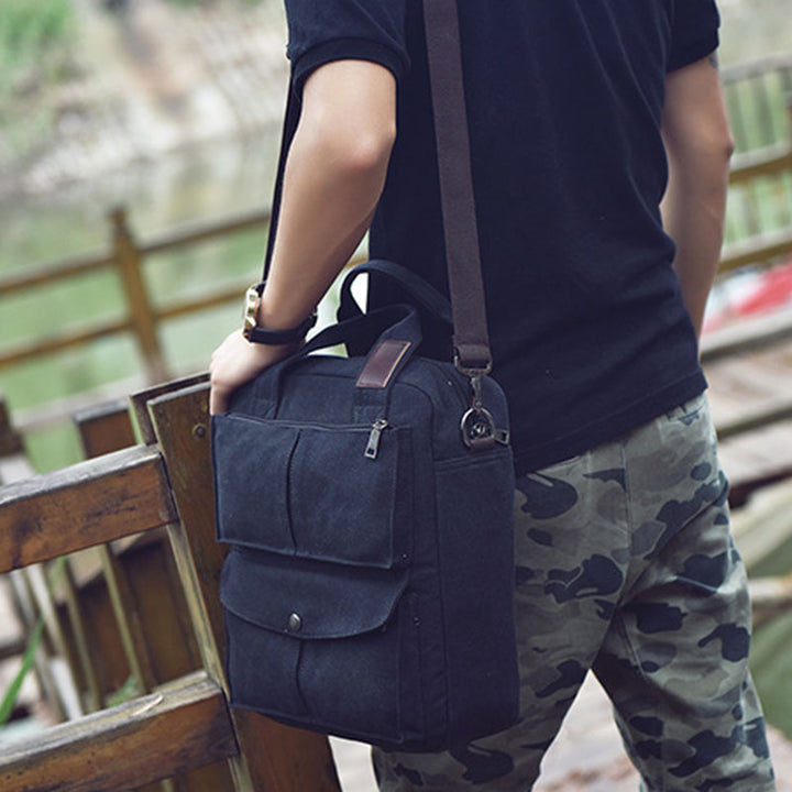 Multi-Carry Große Kapazität Canvas Messenger Bag Handtasche