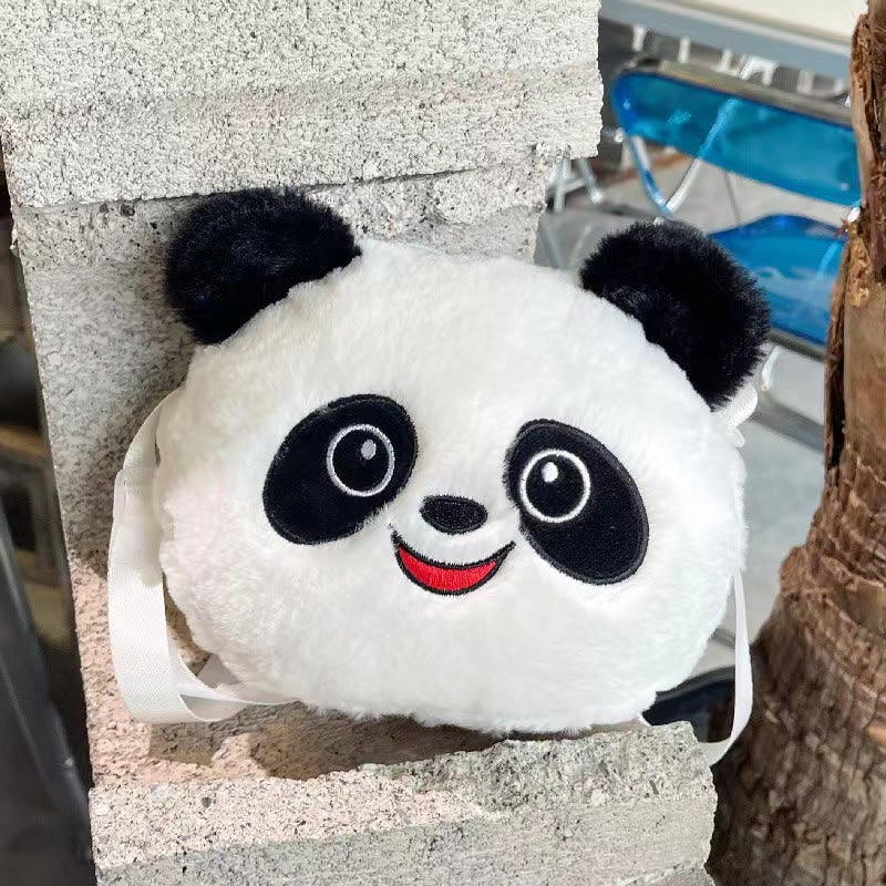 Niedliche Umhängetasche mit Cartoon-Panda-Motiv, Plüschtier, Schultertasche