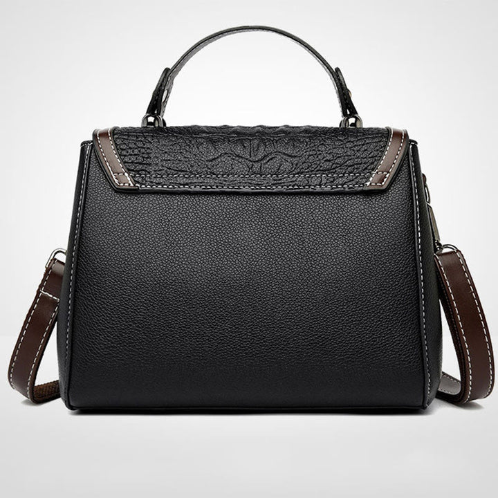 Handtasche mit Krokodil-Print für Damen, geräumige Umhängetasche aus PU-Leder