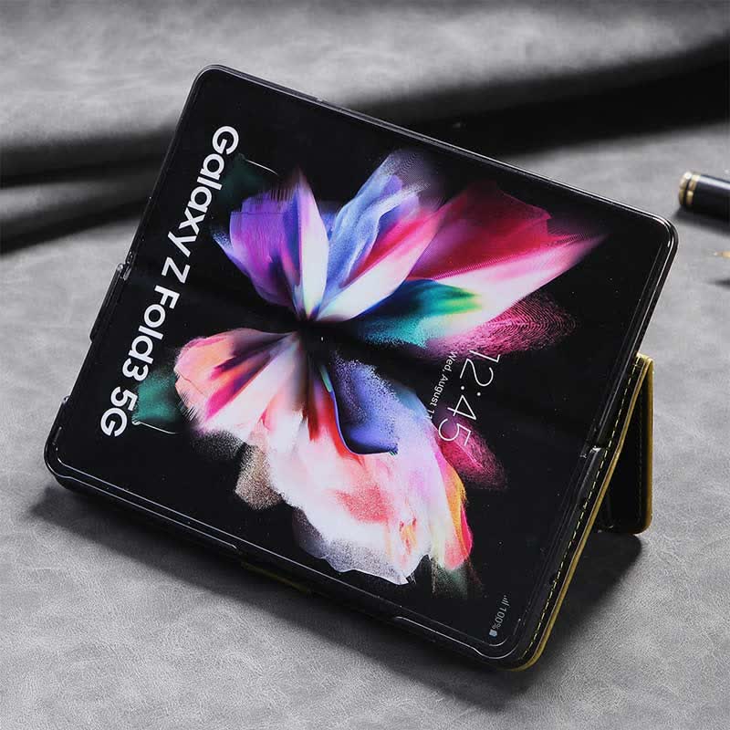 Z Fold 4 /3 Hülle Brieftasche für Frauen Männer PU Leder Flip Kickstand Telefonabdeckung