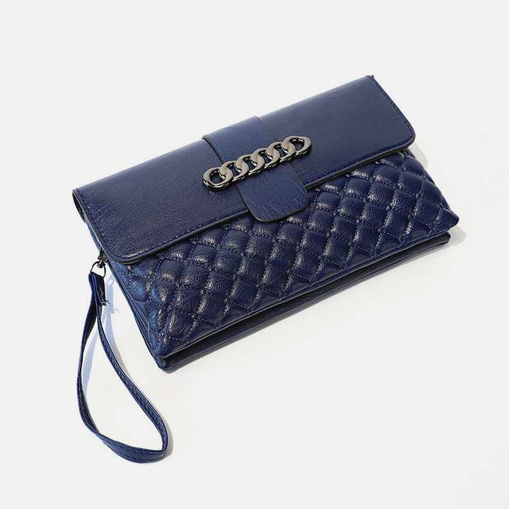 Gesteppte Schultertasche für Damen mit Karomuster, multifunktionale Geldbörse