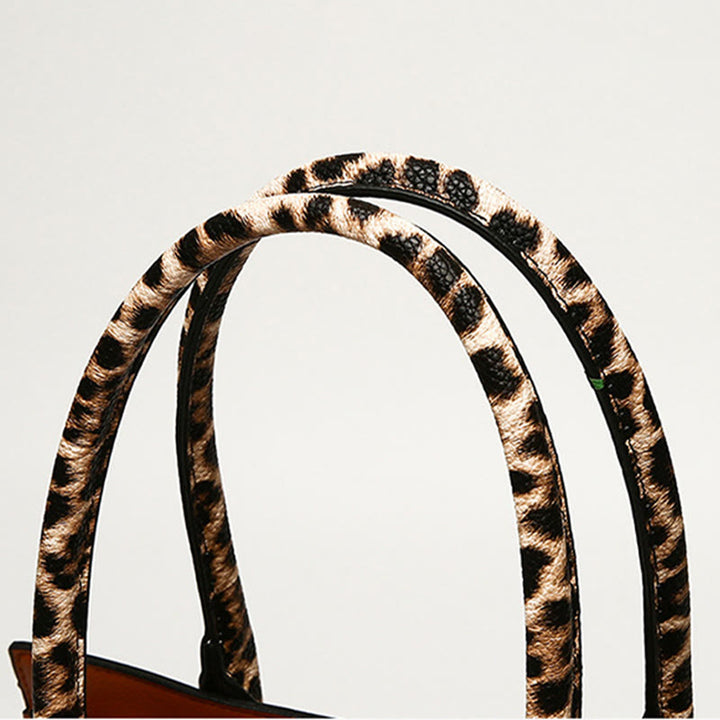 Tragetasche aus Krokodil-Leoparden-Leder für Damen, 3-teiliges Taschenset