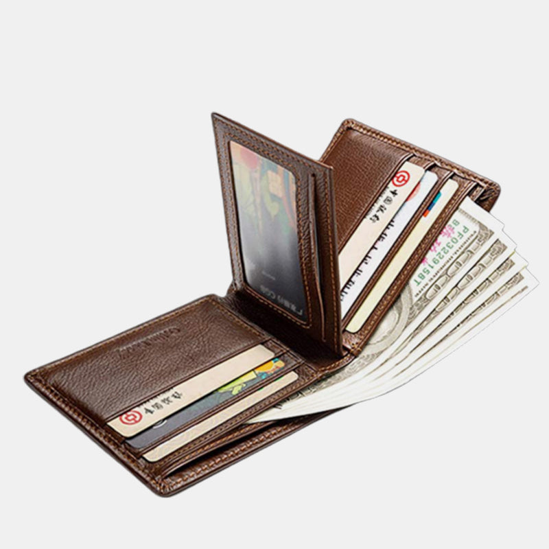 Herren Retro Bifold Kurze Geräumige Leder Geldbörse Multi Style Optionals