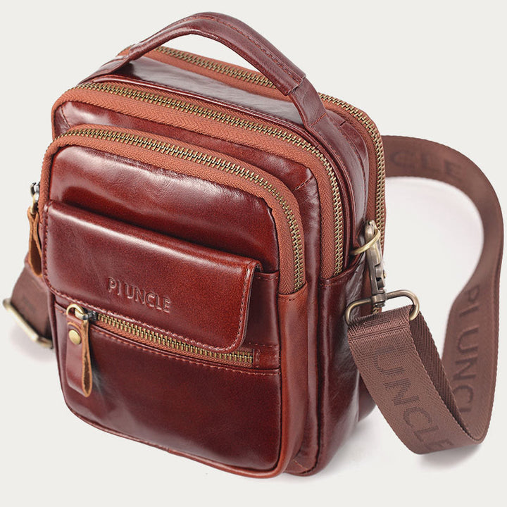 Messenger Bag für Herren, Business, kleine tragbare Umhängetasche aus Leder