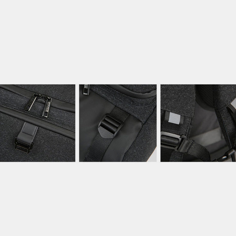 Robuster 15-Zoll-Business-Laptop-Rucksack für unterwegs mit USB-Ladeanschluss und Kopfhöreranschluss