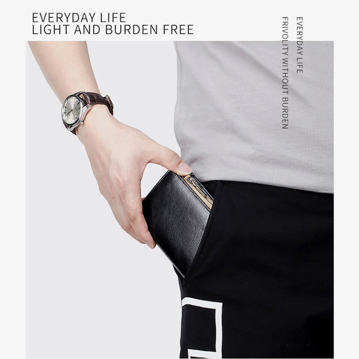 Herren Kurze Brieftasche Für Business Retro Multifunktions Leder Geldbörse