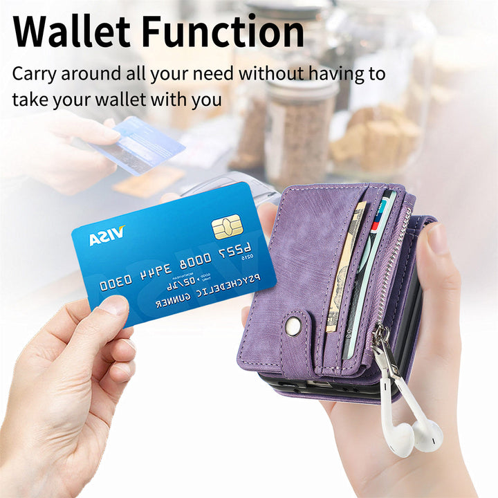 Handyhülle für Z Flip 6 / Z Flip 5 2-in-1 abnehmbare kleine Brieftasche