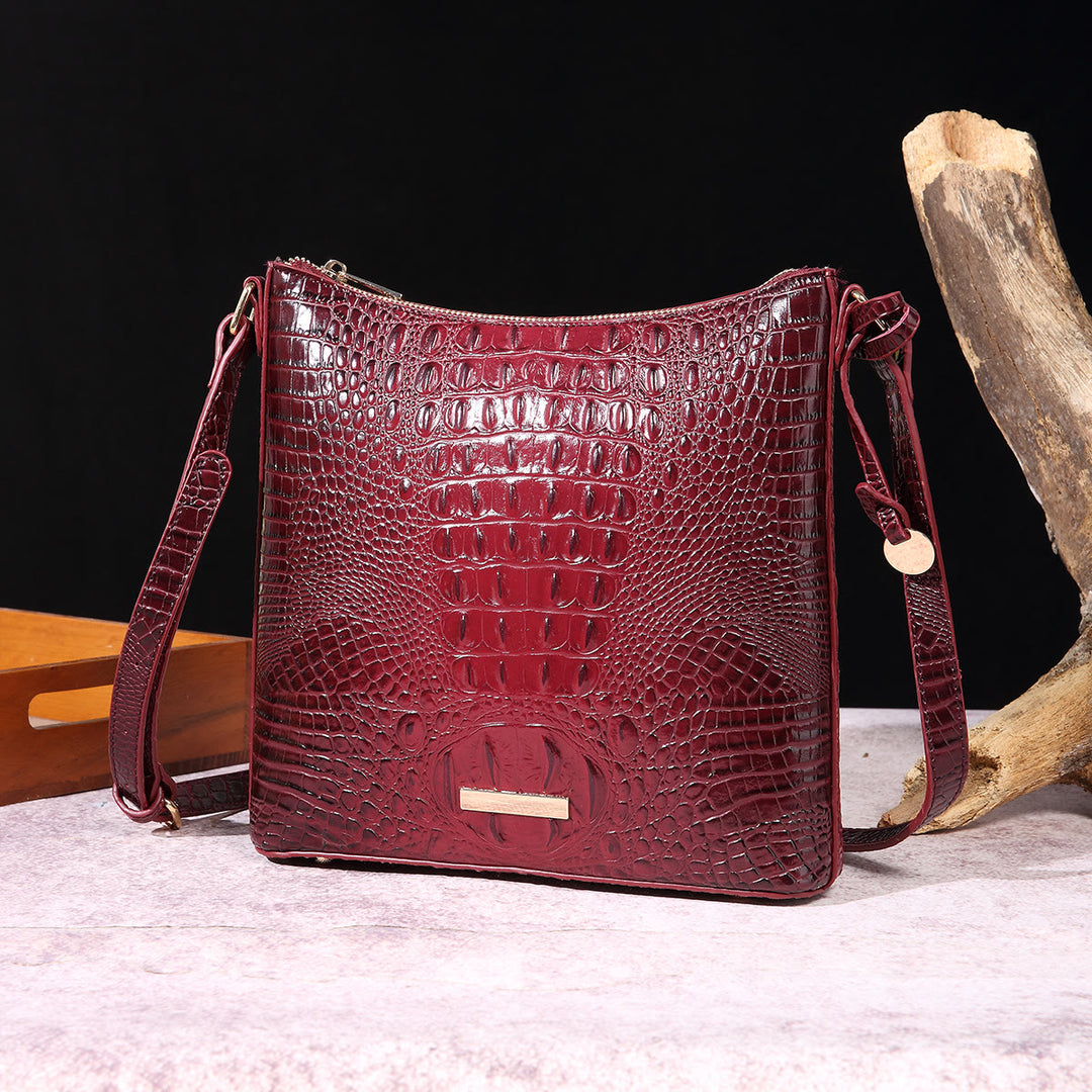 Umhängetasche für Damen, Retro-Krokodilmuster, Leder, Dating-Tasche