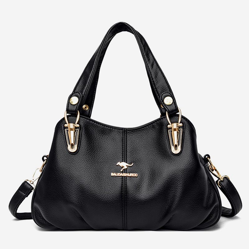 Damen Lederhandtasche mit mehreren Fächern, Umhängetasche, Hobo-Tasche