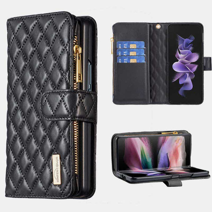 Unisex Luxus Leder Brieftasche Fall Passt für Samsung Galaxy Z Fold 3 4 5
