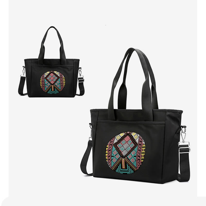Leichte Nylon-Tragetasche, ethnische, wasserdichte Schultertasche für Damen