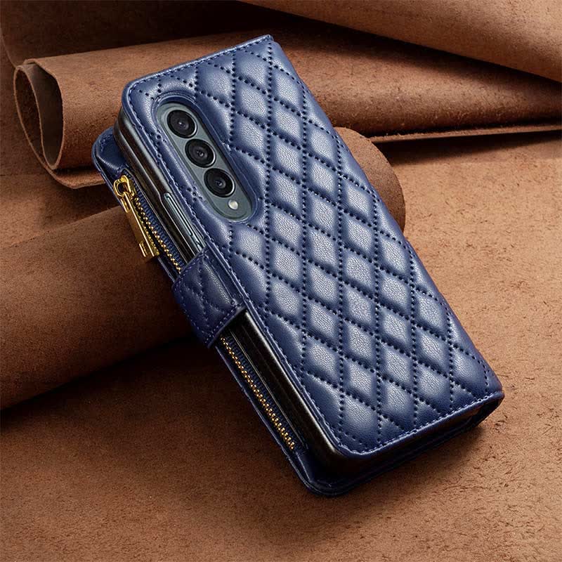 Unisex Luxus Leder Brieftasche Fall Passt für Samsung Galaxy Z Fold 3 4 5