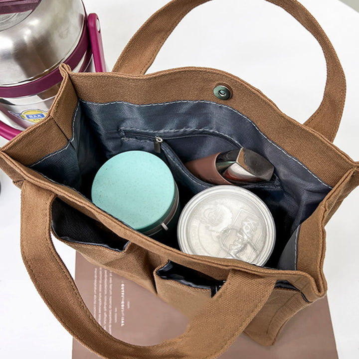 Mini-Tragetasche für Damen, einfarbig, einfache Handtasche aus Canvas