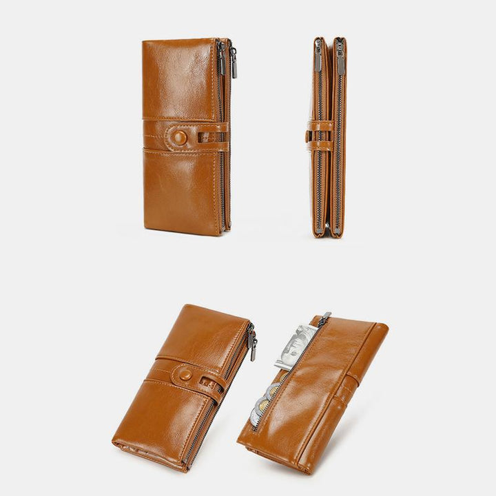 Lange Geldbörse im Vintage-Stil mit RFID-Schutz