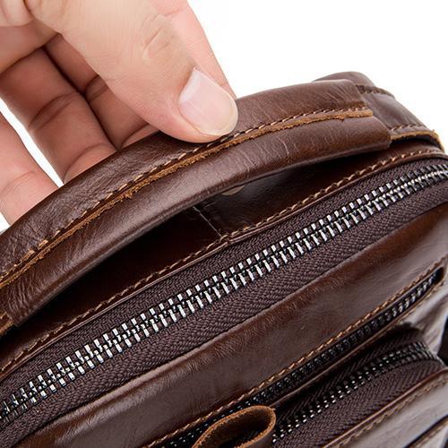 Solide Umhängetasche aus echtem Leder für Herren