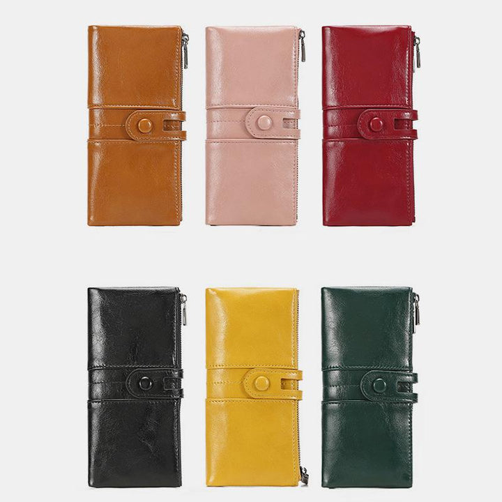 Lange Geldbörse im Vintage-Stil mit RFID-Schutz