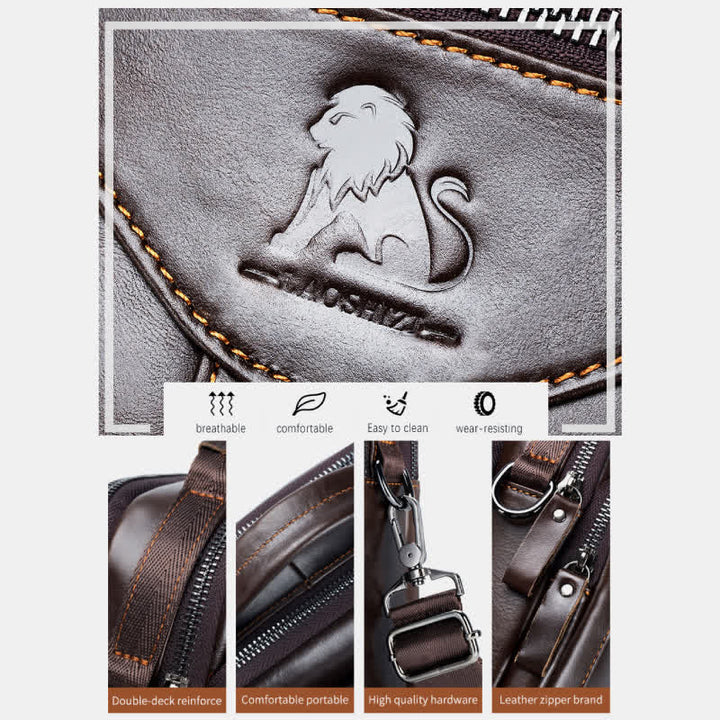 Kleine Umhängetasche aus echtem Leder mit mehreren Taschen, Schultertasche, Reisetragetasche