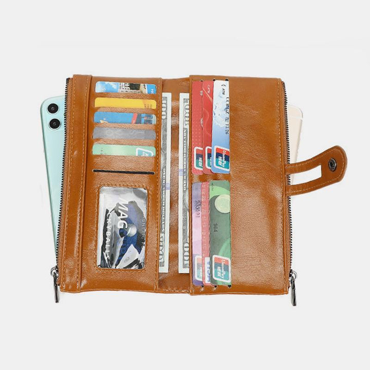 Lange Geldbörse im Vintage-Stil mit RFID-Schutz
