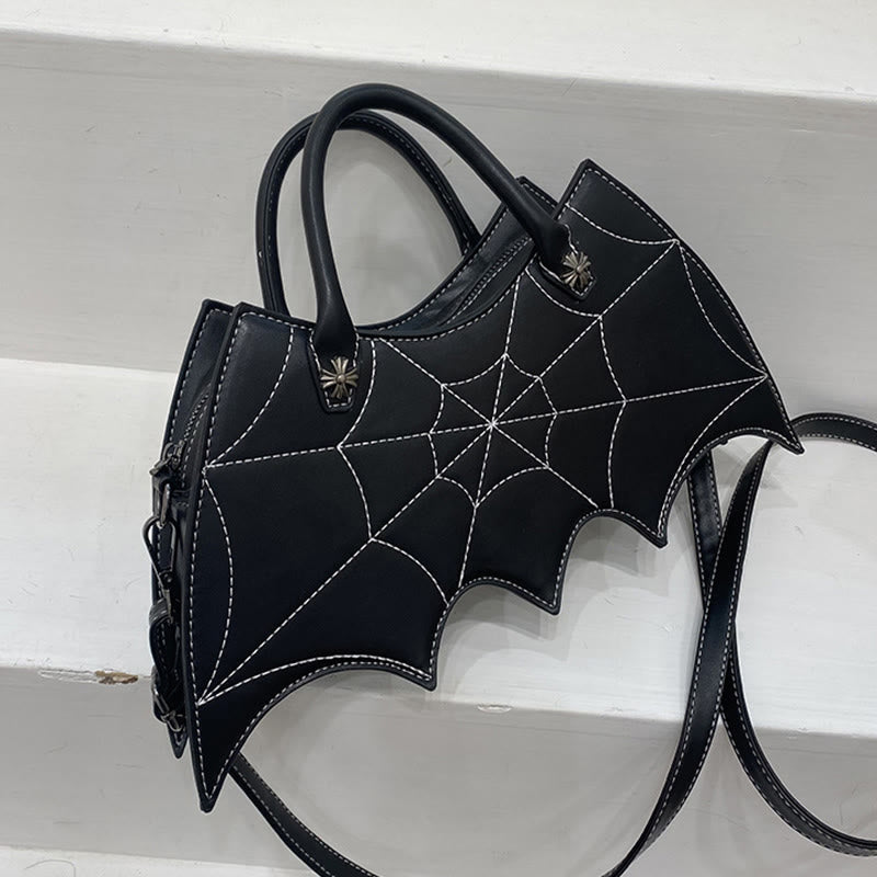 Umhängetasche für Halloween-Outfit, kreatives Fledermausmuster, Ledertasche