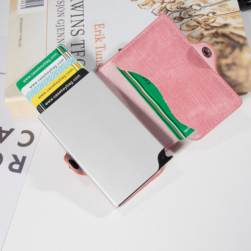 RFID-Mini-Slim-Geldbörse mit Kartenetui aus Metall