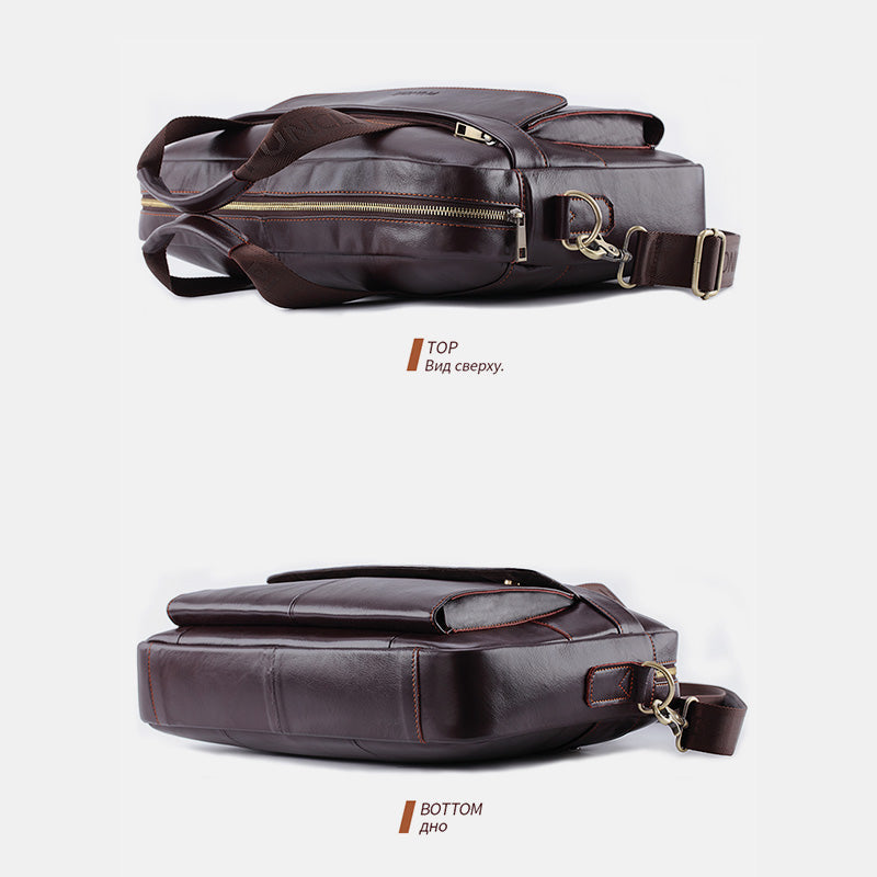Vintage Business Messenger Bag aus echtem Leder
