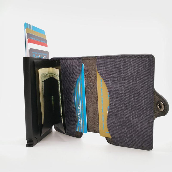RFID-Mini-Slim-Geldbörse mit Kartenetui aus Metall