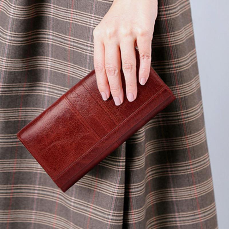 RFID-blockierende und diebstahlsichere Geldbörse aus echtem Leder
