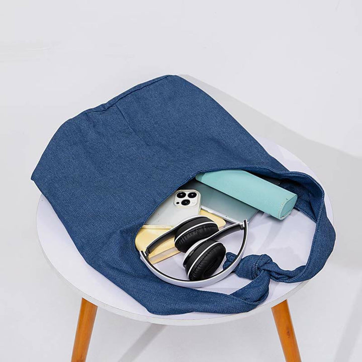 Große Jacquard Canvas Tote Stilvolle Student Umhängetasche für Frauen