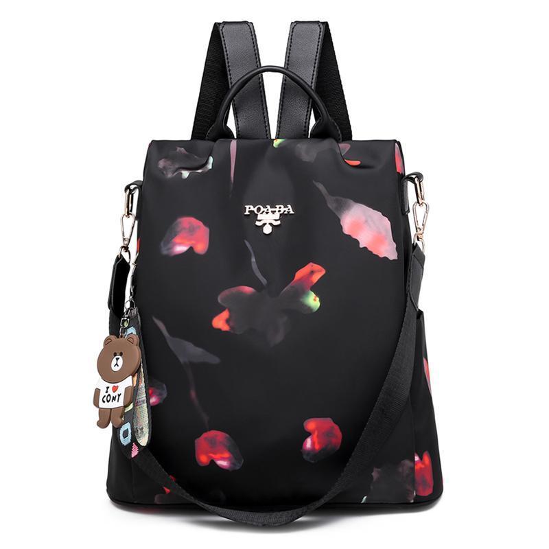Diebstahlsicherer, wasserdichter Rucksack mit Blumenmuster