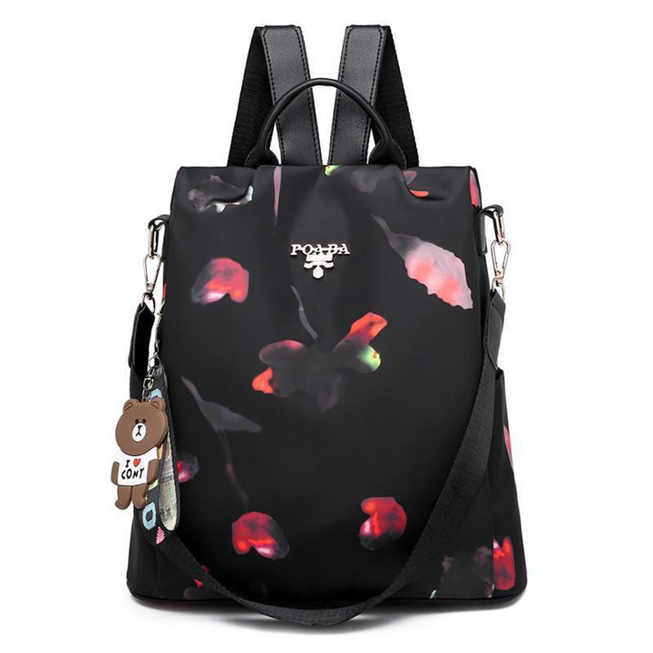 Diebstahlsicherer, wasserdichter Rucksack mit Blumenmuster
