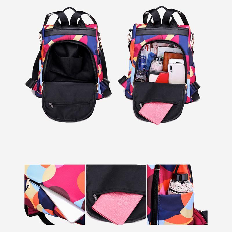 Diebstahlsicherer, wasserdichter Rucksack mit Blumenmuster