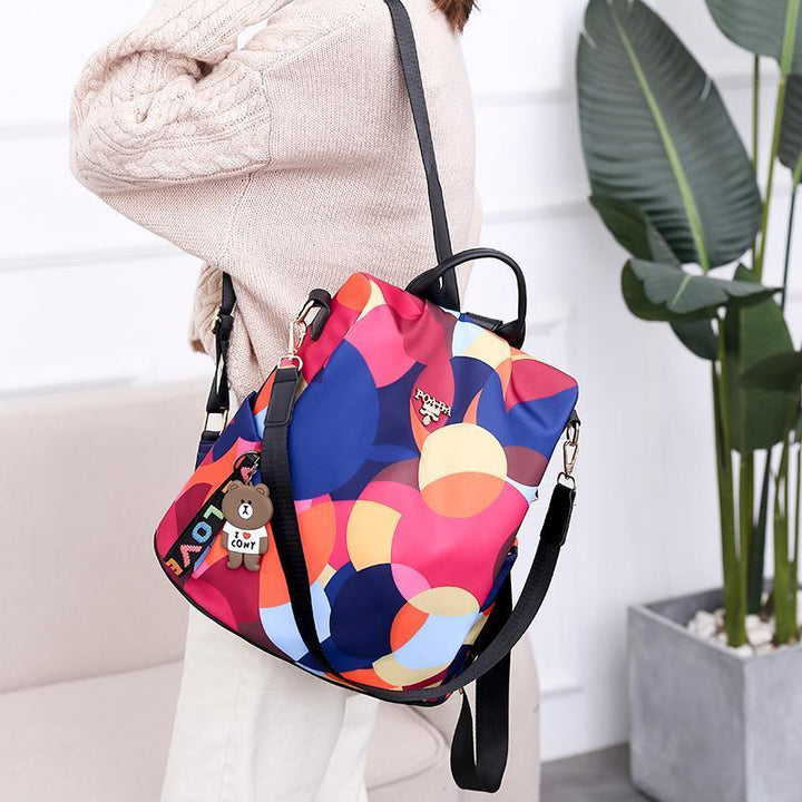 Diebstahlsicherer, wasserdichter Rucksack mit Blumenmuster