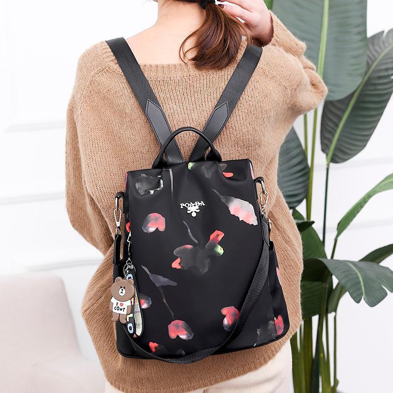 Diebstahlsicherer, wasserdichter Rucksack mit Blumenmuster