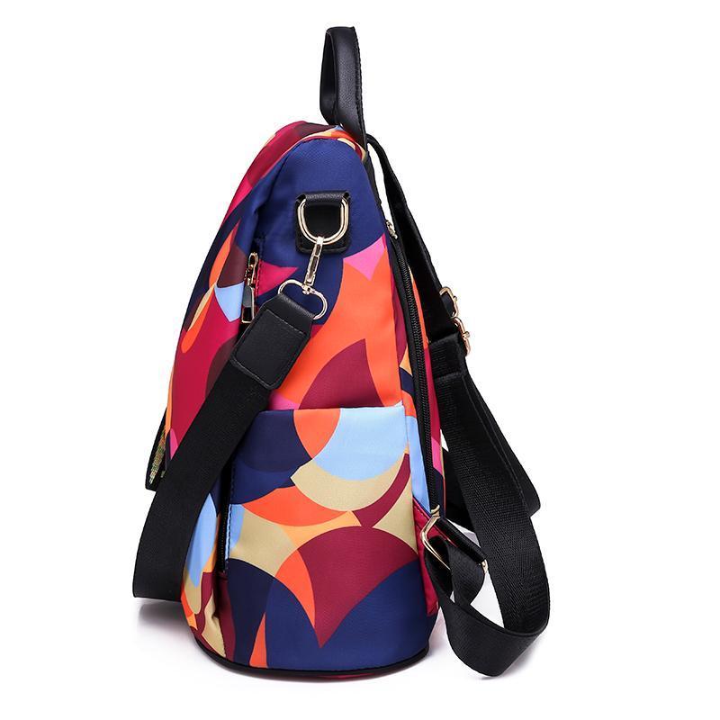 Diebstahlsicherer, wasserdichter Rucksack mit Blumenmuster