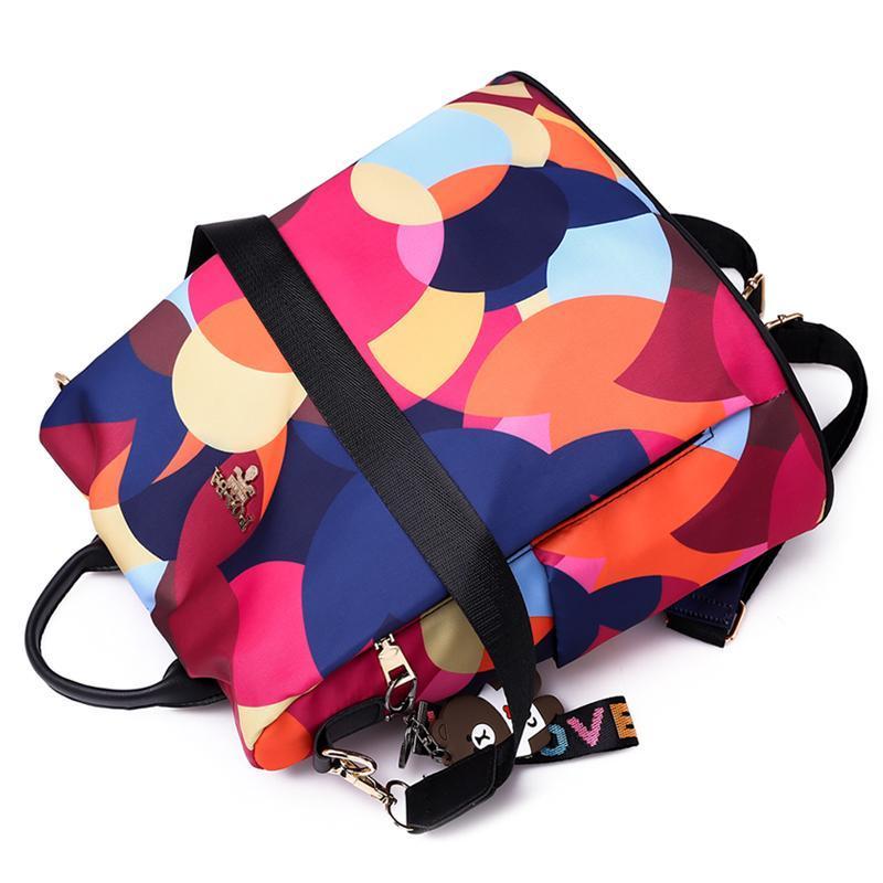 Diebstahlsicherer, wasserdichter Rucksack mit Blumenmuster