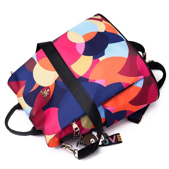 Diebstahlsicherer, wasserdichter Rucksack mit Blumenmuster