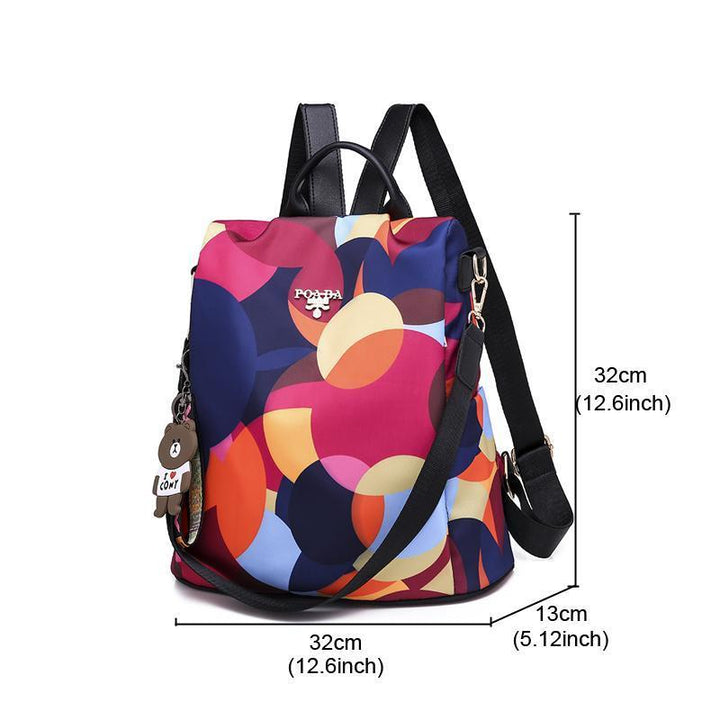 Diebstahlsicherer, wasserdichter Rucksack mit Blumenmuster