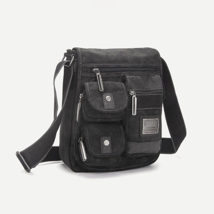 Umhängetasche für Herren, Vintage, dickes Canvas, große Kapazität