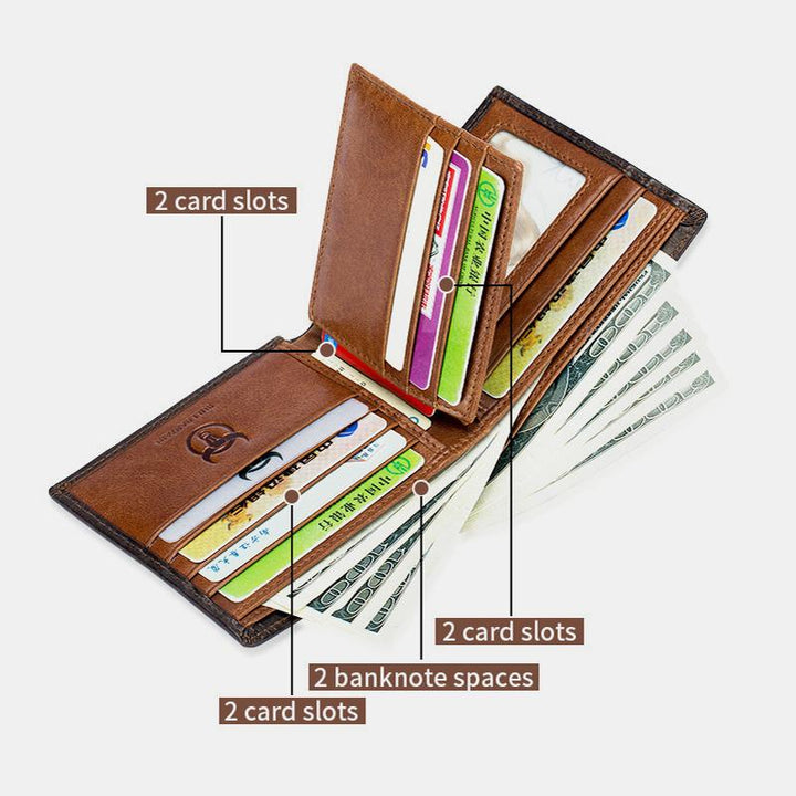 Kurze Geldbörse aus echtem Leder mit RFID-Schutz und mehreren Steckplätzen und Farbverlauf