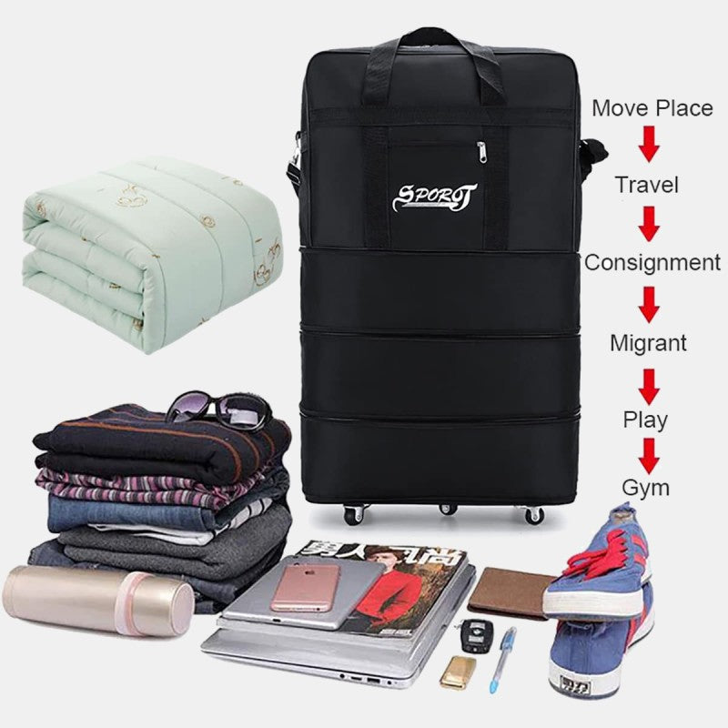 Erweiterbare Spinner Rad Reise Rolling Tote Gepäck Tasche Seesack