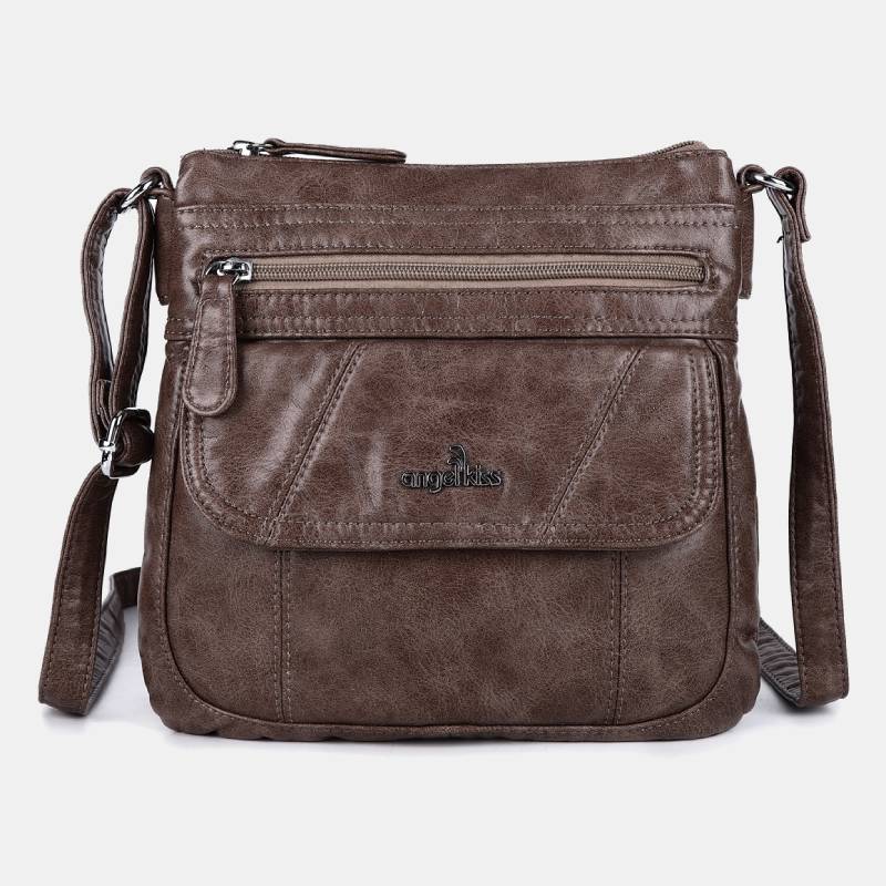 Damen Handtaschen und Geldbörsen Doppellagige Umhängetasche aus weichem Leder