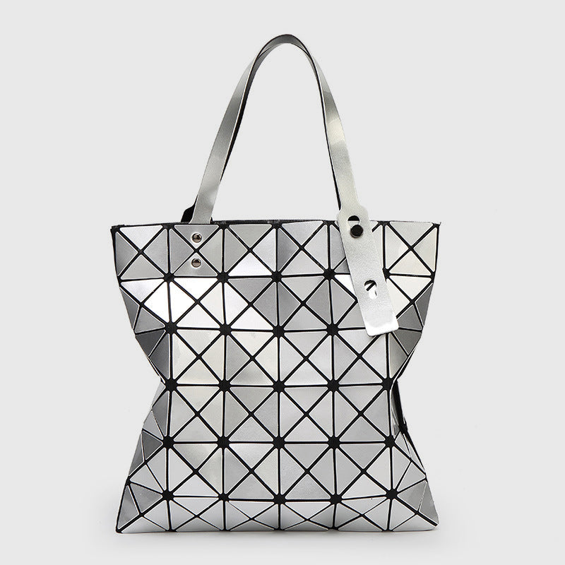 Geometrische Diamant-Umhängetasche, minimalistische, einfarbige Damenhandtasche - Hellgrau - image 1