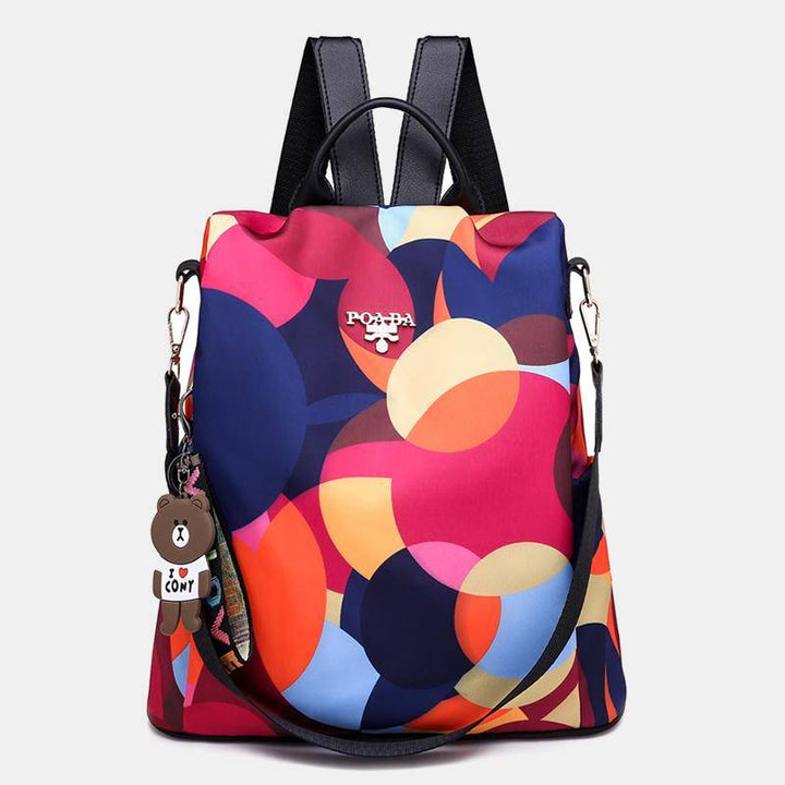 Diebstahlsicherer, wasserdichter Rucksack mit Blumenmuster