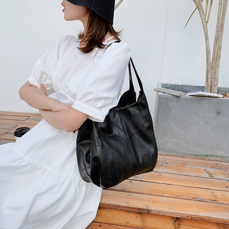 Große Kapazität Simply Fashion Umhängetasche Dreilagige Hobo Bag