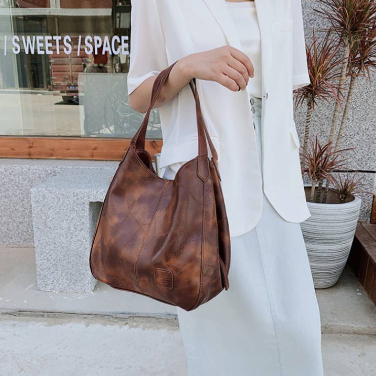 Große Kapazität Simply Fashion Umhängetasche Dreilagige Hobo Bag