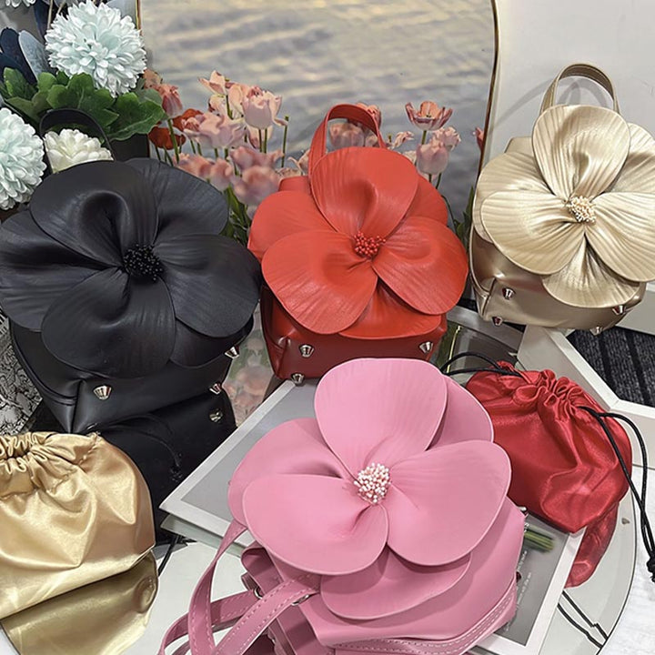 Blütenblatt Blume Handtasche für Party Einfarbig Abend Tasche