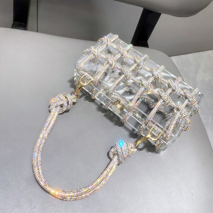 Strass Clutch Kristall Abendtasche Glitzer Party Handtasche